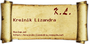 Kreinik Lizandra névjegykártya